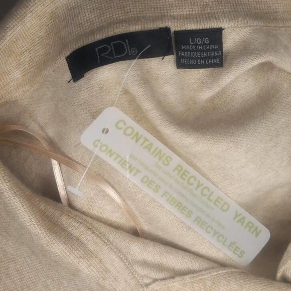 NWT RDI Men's Beige Button Front Collared Long Sleeve Pullover Size Large - Picture 4 of 7